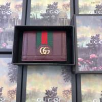 Gucci經典款錢夾錢包 523155 古馳最新款ophidia系列小卡包 Gucci女士零錢卡包 Gucci名片盒  gqy3434