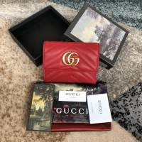 Gucci經典款錢夾錢包 474802 古馳原單GG marmont三折短錢包 Gucci女士短夾零錢包  gqy3614