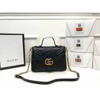 Gucci高仿專櫃女包 498110 古馳GG Marmont系列手提包 Gucci原廠皮女士單肩斜挎包  gqy3626