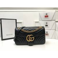 Gucci經典款女包 443496 古馳GG Marmont系列 Gucci中號肩背斜挎鏈條包  gqy3641