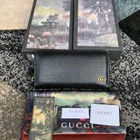 Gucci經典款錢夾錢包 428736 古馳Gucci原單GG金屬男士錢夾 克豬紋皮 黑色拉鏈長錢包  gqy3736