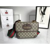 Gucci高仿專櫃女包 501050 古奇GG Supreme高級人造帆布小號郵差包 Gucci女士單肩斜挎包  gqy3760