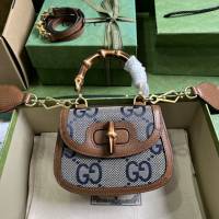 gucci專櫃新款手袋 古馳Bamboo 1947系列竹節迷你手袋 jcp1572