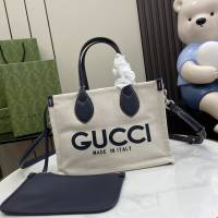 gucci專櫃2024早春系列帆布手提袋 古馳飾Gucci印花迷你托特包 jcp1612