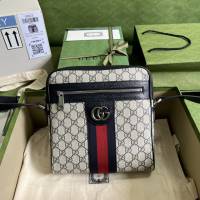 gucci專櫃新款Supreme帆布肩背包 古馳Ophidia系列GG手袋 jcp1831