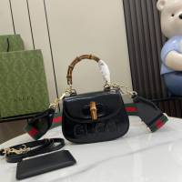 gucci專櫃新款原廠皮手袋 古馳GucciBamboo1947系列迷你竹節手提包 jcp2162