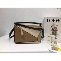 Loewe羅意威Puzzle女款系列小號幾何包 燕麥拼色手提肩背斜挎女包 10172 lyw1039