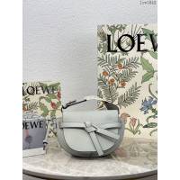 Loewe專櫃2022新款升級版字母寛肩帶馬鞍包 羅意威MiniGateDual手袋斜挎女包腰包胸包 10121 lyw1043