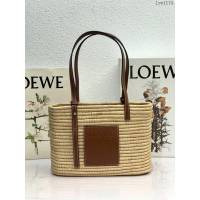 Loewe專櫃新款拉菲草編織女包 羅意威方形Basket手袋女包 型號10123 lyw1175