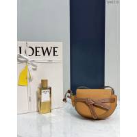 Loewe專櫃2022新款全新荔枝紋小牛皮馬鞍包 羅意威Gate迷你馬鞍包 10121 lyw1215