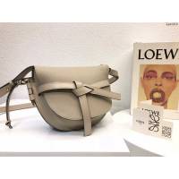 Loewe專櫃2022新款全皮純色馬鞍包 羅意威MiniGateDual手袋 男女款單肩斜挎腰包胸包 10183 lyw1218