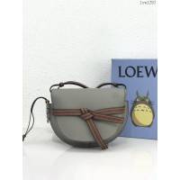 Loewe專櫃2022新款全皮拼色馬鞍包 羅意威MiniGateDual手袋 男女款單肩斜挎腰包胸包 10183 lyw1287