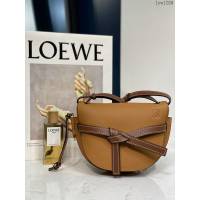 Loewe專櫃2022新款全皮拼色馬鞍包 羅意威MiniGateDual手袋 男女款單肩斜挎腰包胸包 10183 lyw1289