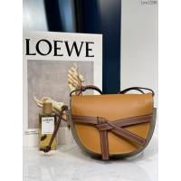 Loewe專櫃2022新款全皮拼色馬鞍包 羅意威MiniGateDual手袋 男女款單肩斜挎腰包胸包 10183 lyw1290