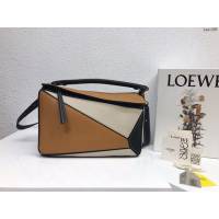 Loewe專櫃羅意威女款Puzzle系列中號拼色純色手提手拎單肩斜挎包 10171 lyw1305