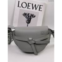 Loewe羅意威迷你珍珠灰色升級版字母寛肩帶馬鞍包MiniGateDual手袋 lyw1554