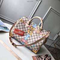 路易威登LV女包 LV白格手提肩背女包 N41063 經典LV掛鎖絲印圖案 SPEEDY 30手袋 xxlv1099