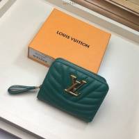 路易威登LV錢包 LV女士拉鏈零錢包 M63789 綠色 Louis Vuitton New Wave拉鏈錢夾 xxlv1460