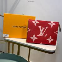 路易威登LV手包 LV女士收納包 M67692 紅色 炫彩雙面雙色 TOILET POUCH XL盥洗袋 xxlv1466