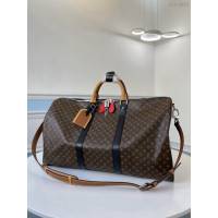 路易威登LV旅行包 M45988老花 小花 KEEPALL50旅行袋 LV老花新款男士手提旅行包袋 xxlv3038