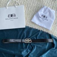 Balenciaga女士皮帶 巴黎世家BB經典logo扣腰帶 巴黎世家小牛皮皮帶  jjp1140