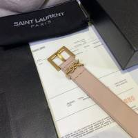 Saint Laurent女士皮帶 聖羅蘭金扣小牛皮腰帶  jjp1760