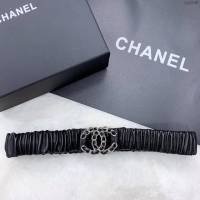 Chanel專門店2021新款女士皮帶 香奈兒經典小羊皮鬆緊褲腰帶 香奈兒褶皺腰帶  jjp2149