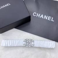 Chanel專門店2021新款女士皮帶 香奈兒經典小羊皮鬆緊褲腰帶 香奈兒褶皺腰帶  jjp2151