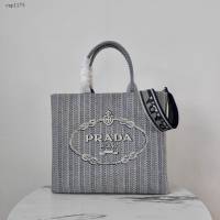 Prada專櫃新款刺繡托特包 1BA342 普拉達中號手提肩背包 csp1189