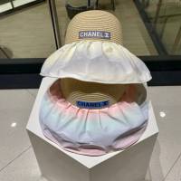 CHANEL專門店新款香奈兒漸變色草帽拼接高度防紫外線 mmyj3387