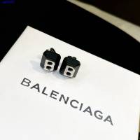 巴黎世家專櫃Balenciaga新款黑晶B字耳釘耳環 zgb1663