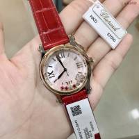 萧邦爆款女士腕表 最新配色气质红 NR最强副本萧邦CHOPARD快乐钻系列 萧邦快乐钻系列女表 gjs1698