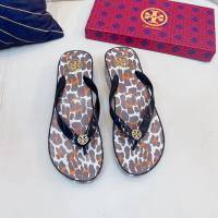 TORY BURCH2021年夏季新款女款坡跟人字拖TB官方春夏季主打款女士人字拖 dx2359