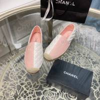 chanel2022最新頂級綿羊皮單鞋 香奈兒粉白拼色漁夫鞋 dx3517