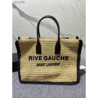 YSL專櫃新款購物袋包 聖羅蘭RIVE GAUCHE麻布拉菲編制沙灘包 499290 blys1079