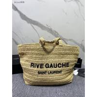 YSL專櫃新款手工鉤針編制女包 聖羅蘭SAINTLAURENT棉草托特包包 688864 blys1080